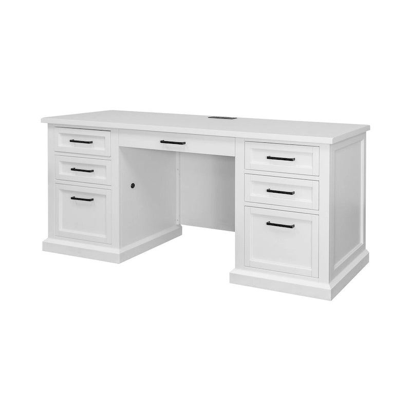 Bureau en bois moderne, table d'écriture de bureau, crédence, entièrement assemblé, finition blanche