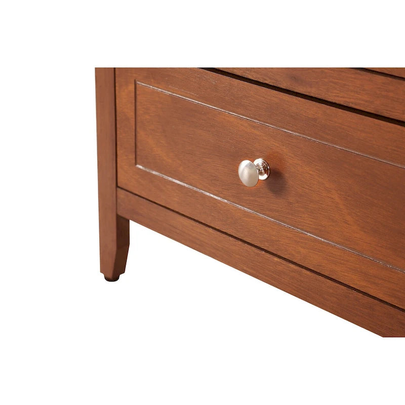 Table de chevet avec placages en bois véritable et tiroirs à queue d'aronde