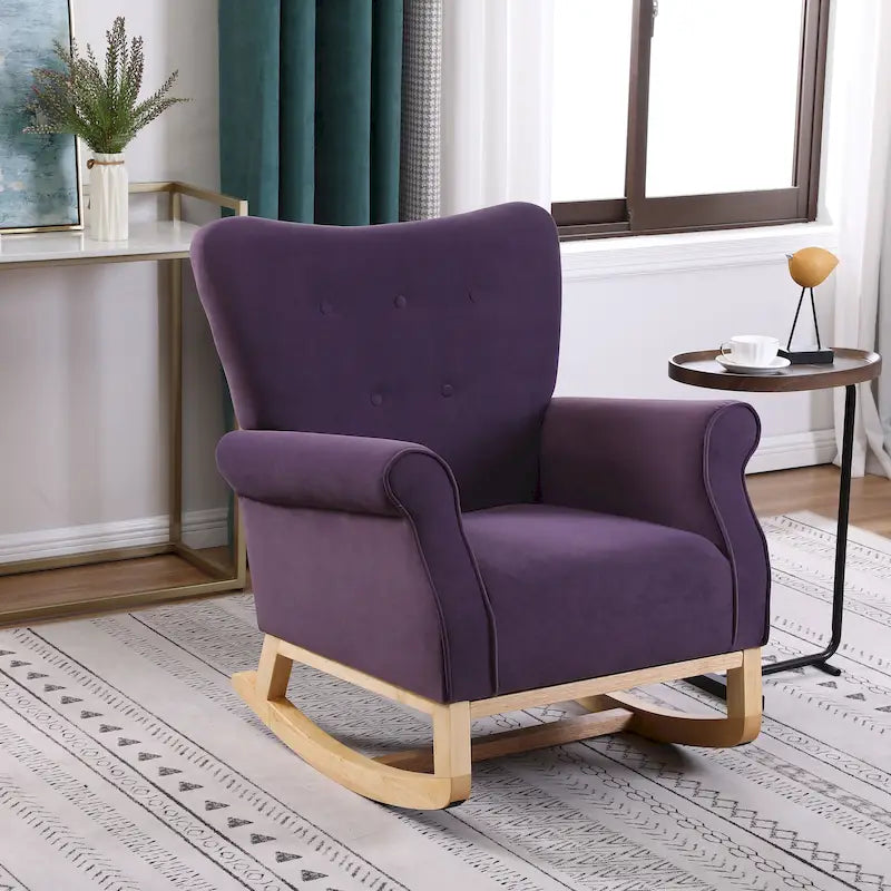Fauteuil à bascule en velours