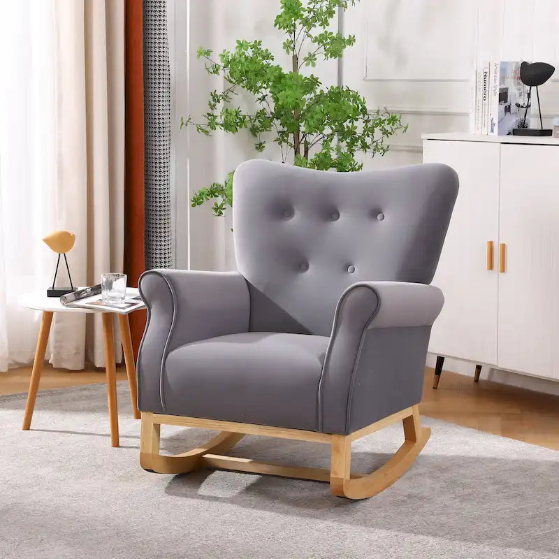 Fauteuil à bascule en velours