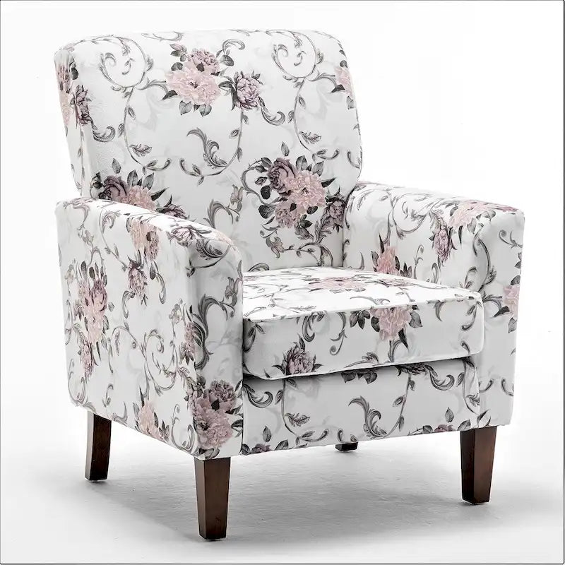 Fauteuil d'appoint contemporain avec cadre en bouleau et revêtement en microfibre