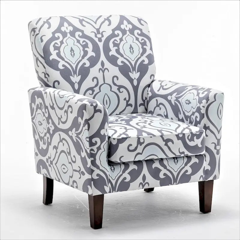 Fauteuil d'appoint contemporain avec cadre en bouleau et revêtement en microfibre