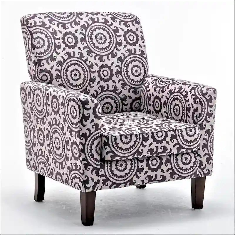 Fauteuil d'appoint contemporain avec cadre en bouleau et revêtement en microfibre