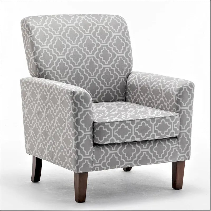 Fauteuil d'appoint contemporain avec cadre en bouleau et revêtement en microfibre