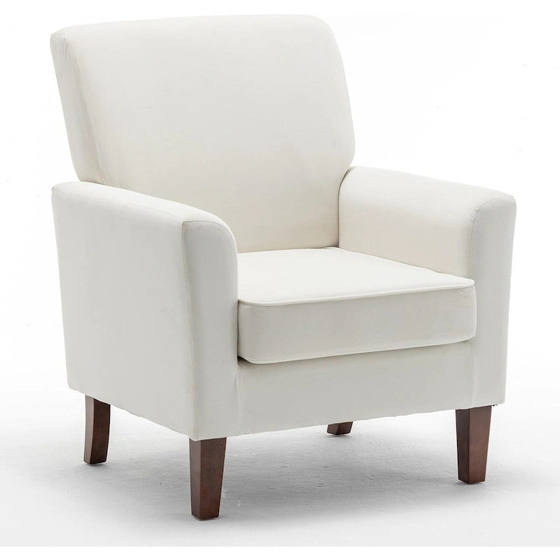 Fauteuil d'appoint contemporain avec cadre en bouleau et revêtement en microfibre