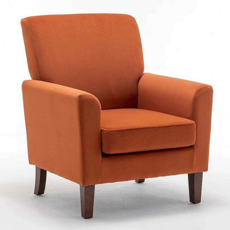 Fauteuil d'appoint contemporain avec cadre en bouleau et revêtement en microfibre