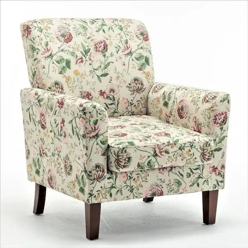 Fauteuil d'appoint contemporain avec cadre en bouleau et revêtement en microfibre