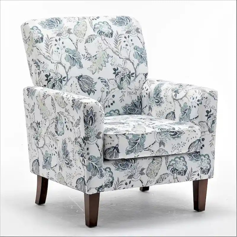 Fauteuil d'appoint contemporain avec cadre en bouleau et revêtement en microfibre