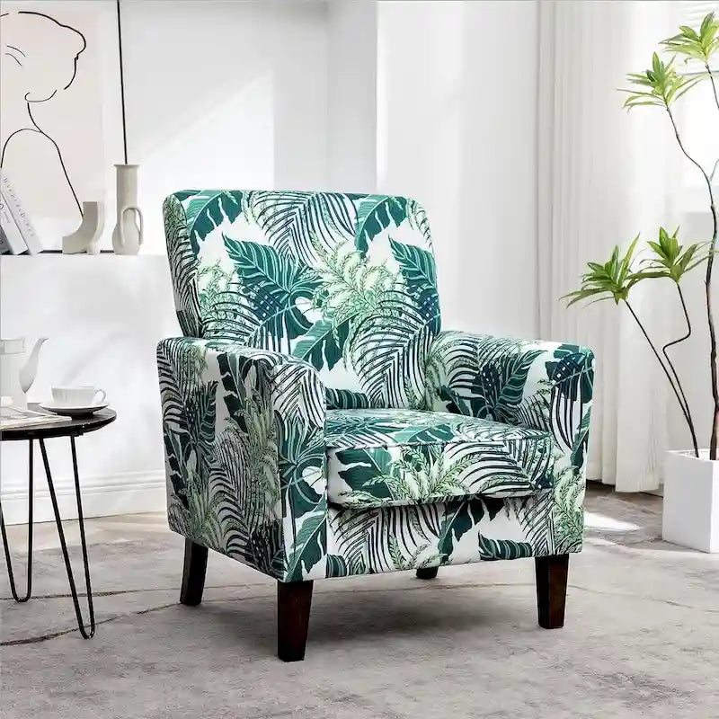 Fauteuil d'appoint contemporain avec cadre en bouleau et revêtement en microfibre