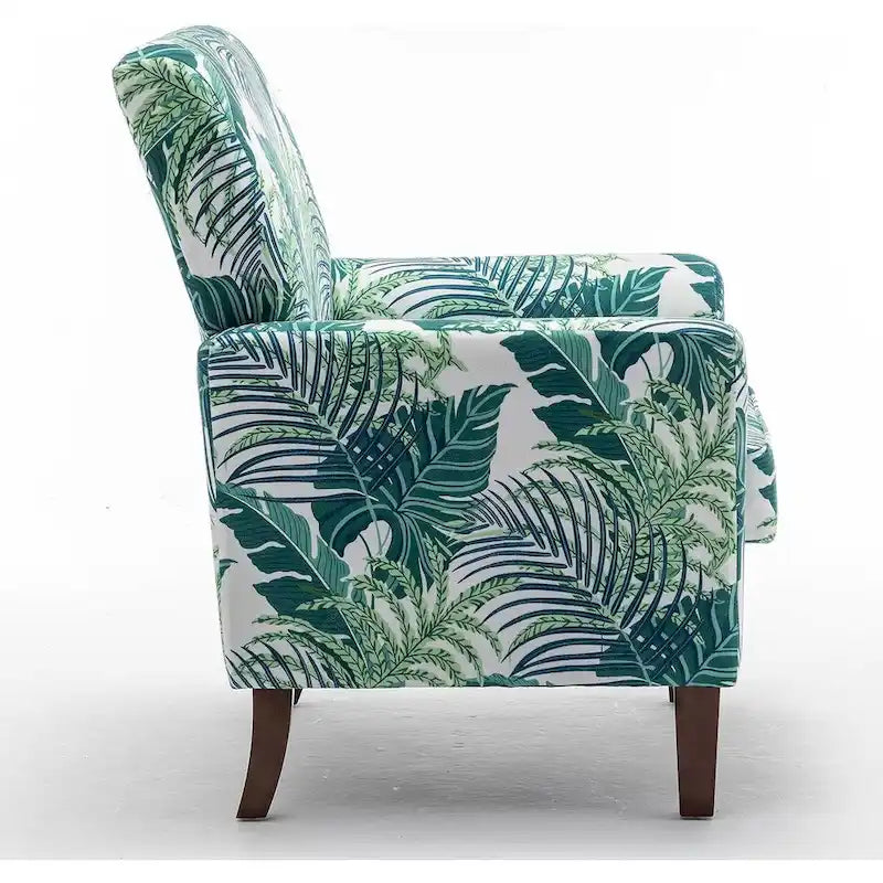Fauteuil d'appoint contemporain avec cadre en bouleau et revêtement en microfibre