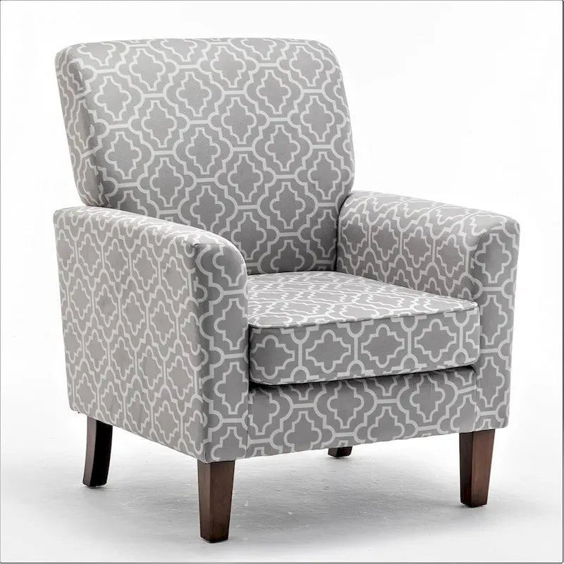 Fauteuil d'appoint contemporain avec cadre en bouleau et revêtement en microfibre