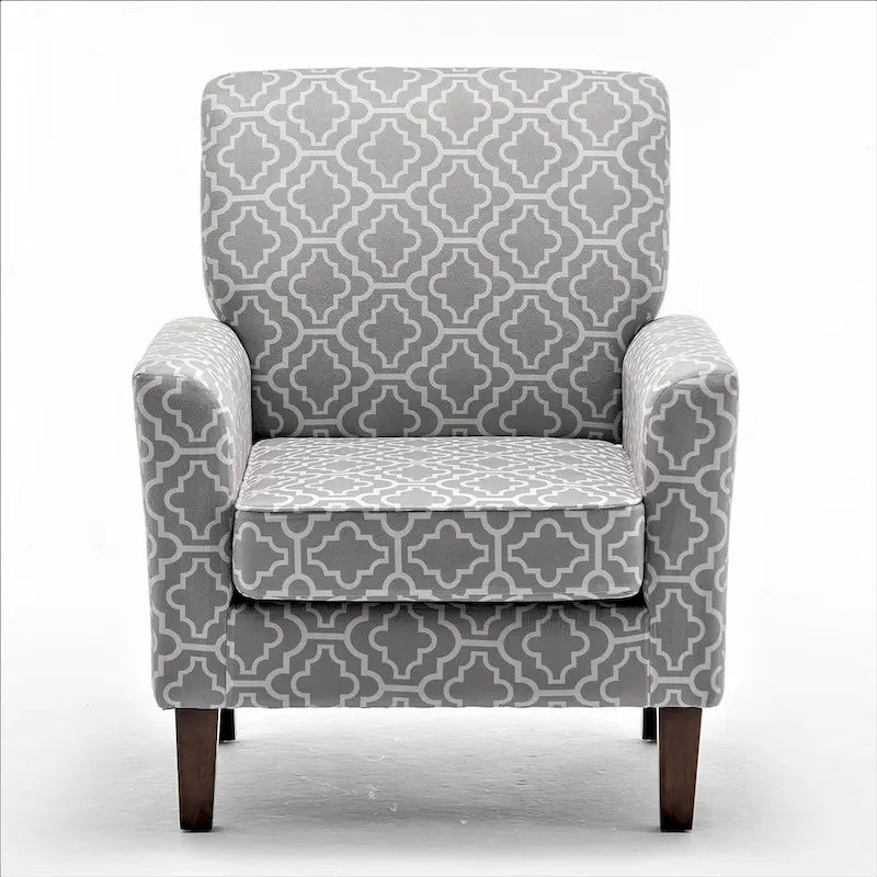 Fauteuil d'appoint contemporain avec cadre en bouleau et revêtement en microfibre