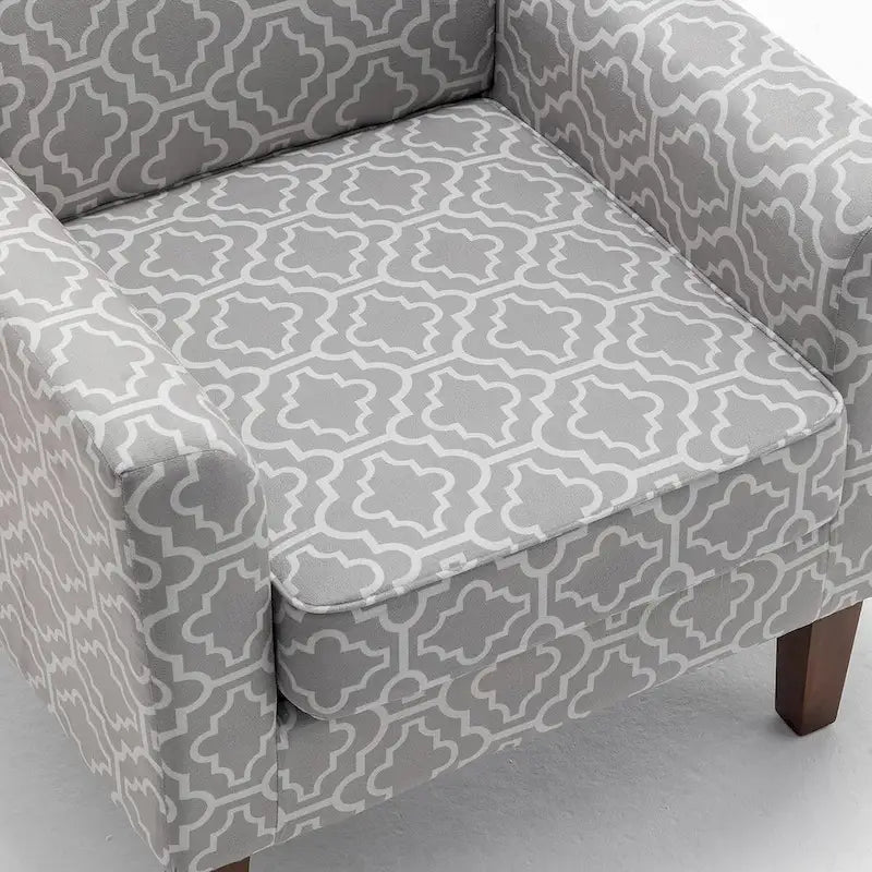 Fauteuil d'appoint contemporain avec cadre en bouleau et revêtement en microfibre