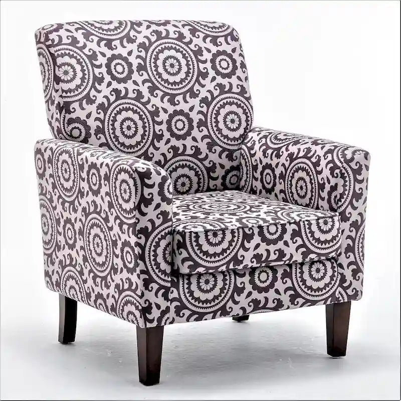 Fauteuil d'appoint contemporain avec cadre en bouleau et revêtement en microfibre