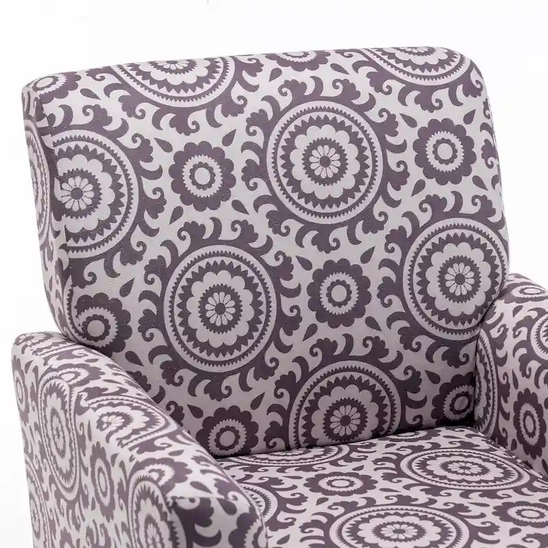 Fauteuil d'appoint contemporain avec cadre en bouleau et revêtement en microfibre