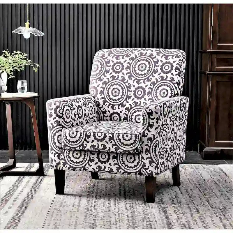 Fauteuil d'appoint contemporain avec cadre en bouleau et revêtement en microfibre