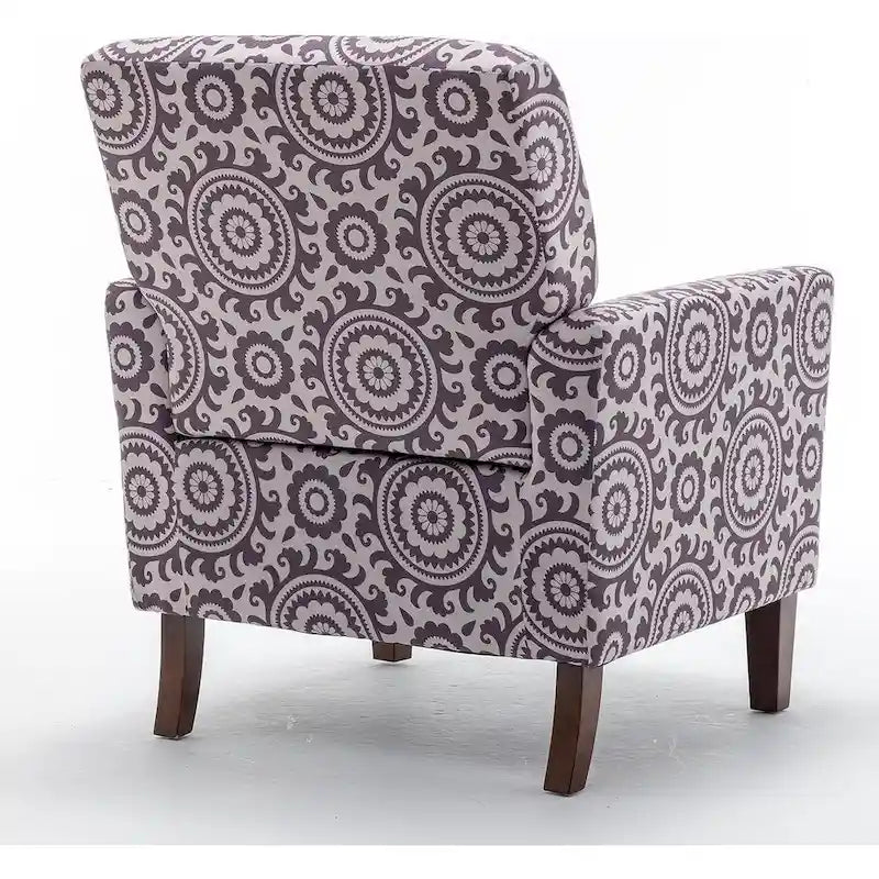 Fauteuil d'appoint contemporain avec cadre en bouleau et revêtement en microfibre