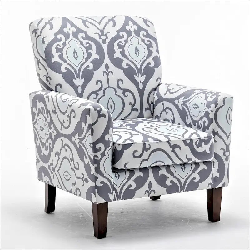Fauteuil d'appoint contemporain avec cadre en bouleau et revêtement en microfibre