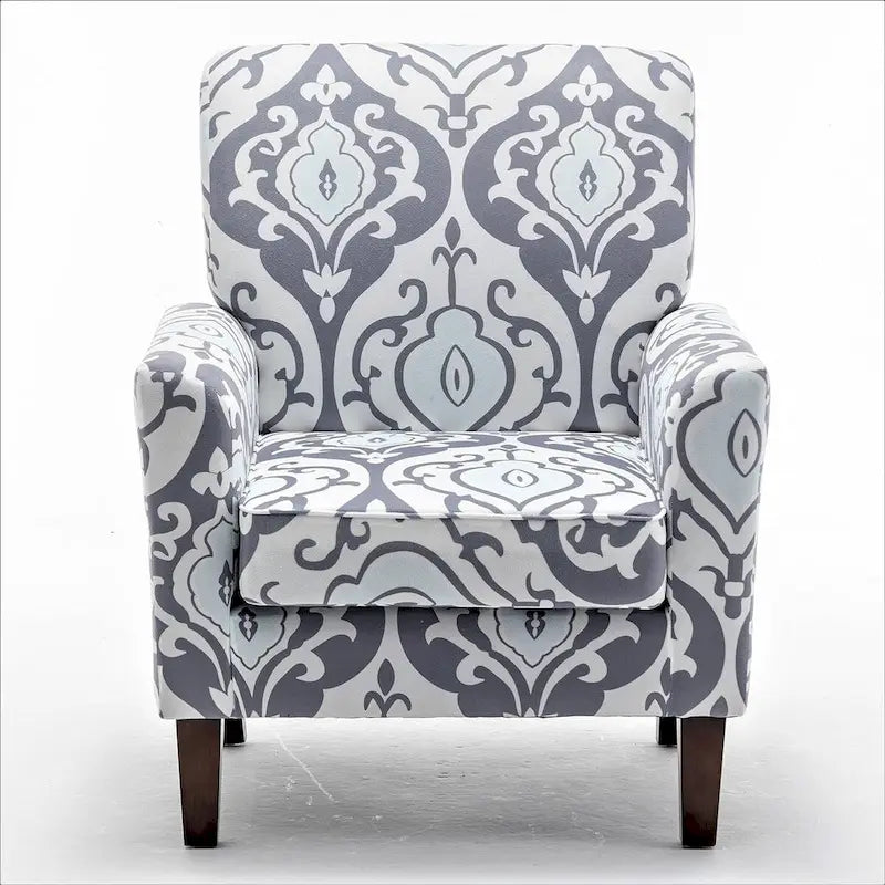 Fauteuil d'appoint contemporain avec cadre en bouleau et revêtement en microfibre