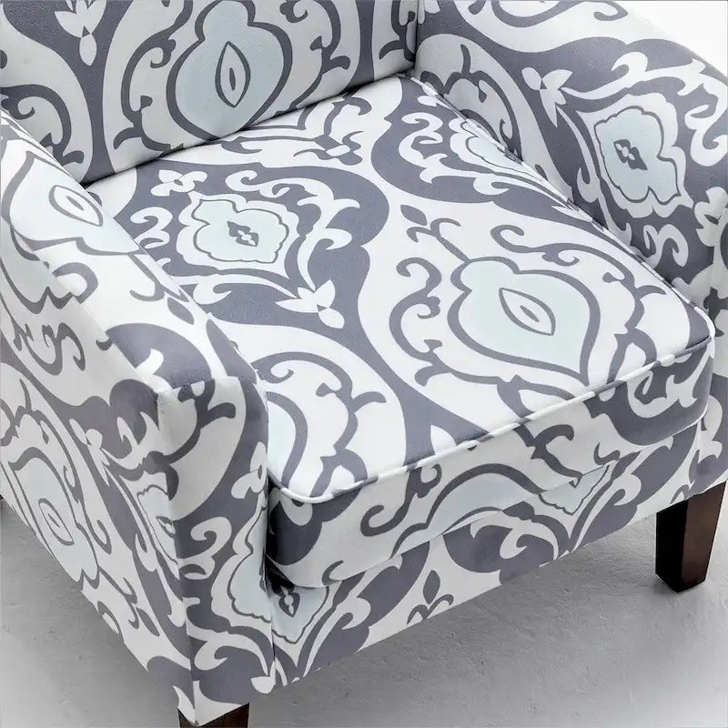 Fauteuil d'appoint contemporain avec cadre en bouleau et revêtement en microfibre
