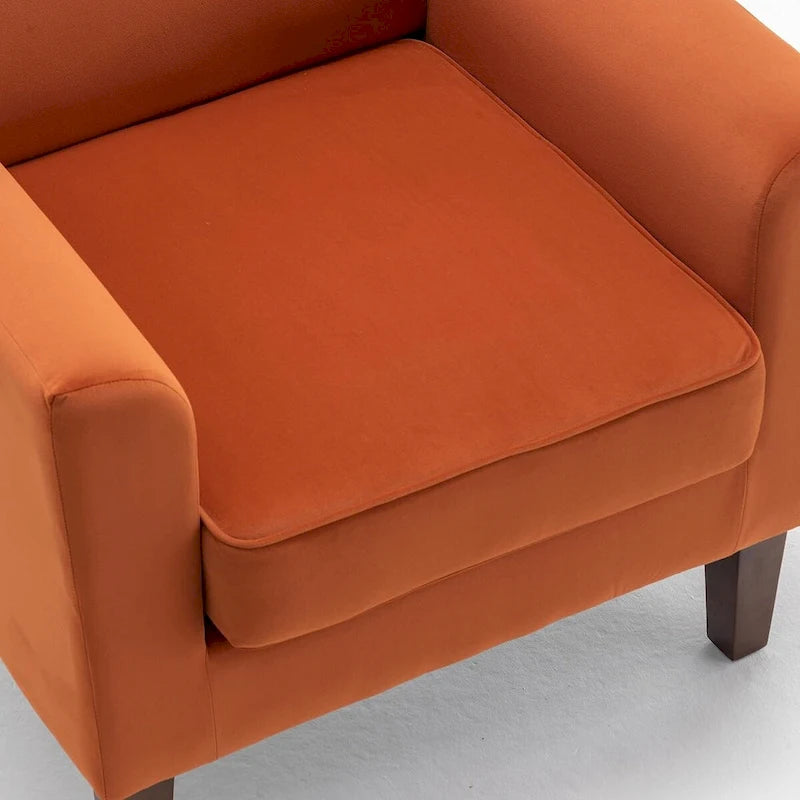 Fauteuil d'appoint contemporain avec cadre en bouleau et revêtement en microfibre