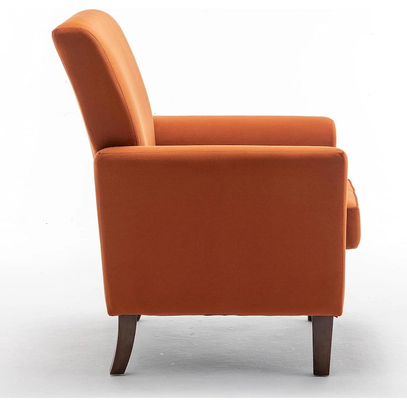 Fauteuil d'appoint contemporain avec cadre en bouleau et revêtement en microfibre