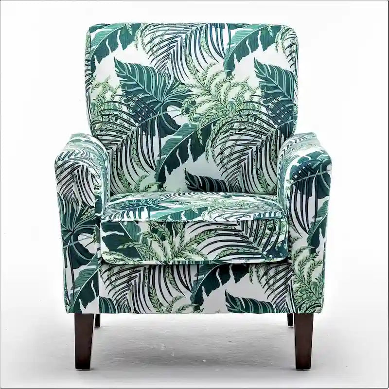 Fauteuil d'appoint contemporain avec cadre en bouleau et revêtement en microfibre