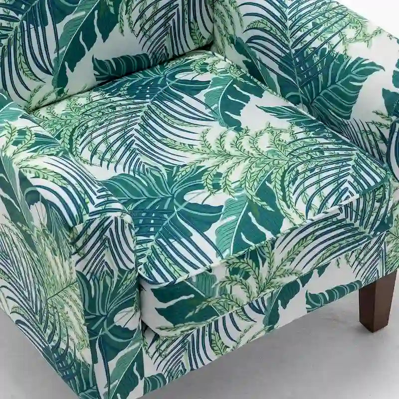 Fauteuil d'appoint contemporain avec cadre en bouleau et revêtement en microfibre
