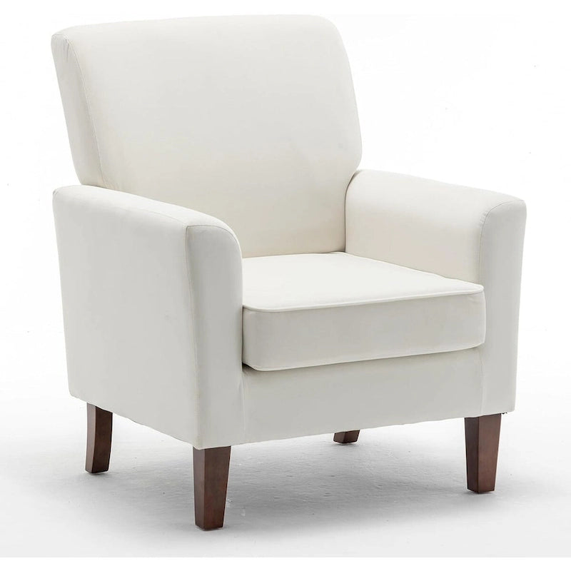 Fauteuil d'appoint contemporain avec cadre en bouleau et revêtement en microfibre