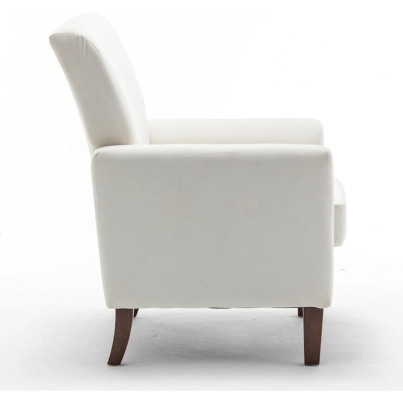 Fauteuil d'appoint contemporain avec cadre en bouleau et revêtement en microfibre