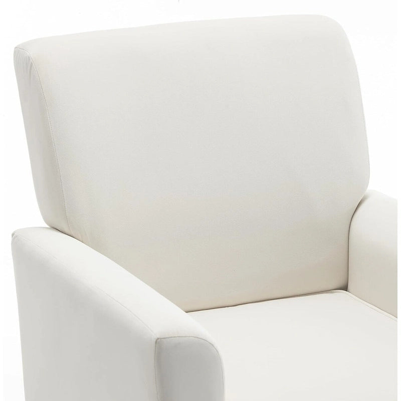 Fauteuil d'appoint contemporain avec cadre en bouleau et revêtement en microfibre