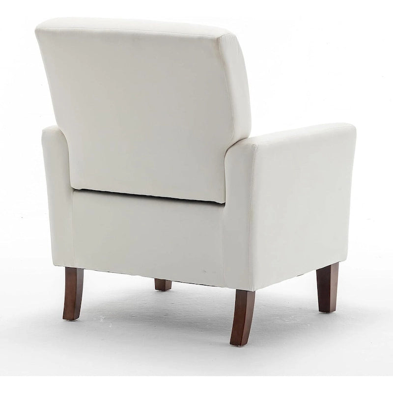Fauteuil d'appoint contemporain avec cadre en bouleau et revêtement en microfibre