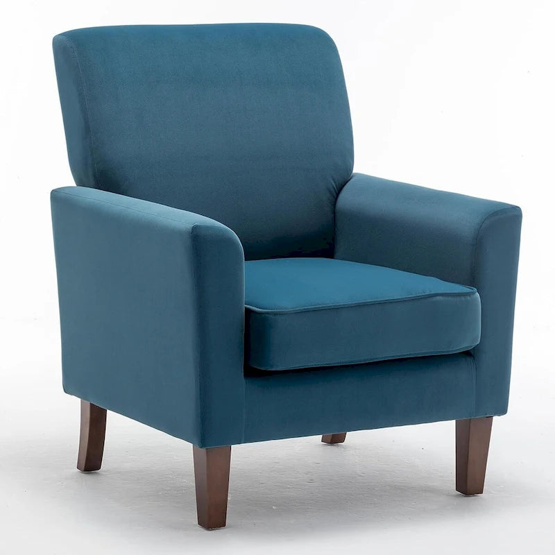 Fauteuil d'appoint contemporain avec cadre en bouleau et revêtement en microfibre