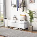 Banc de rangement capitonné avec charnières de sécurité pour le salon, l'entrée et la chambre à coucher