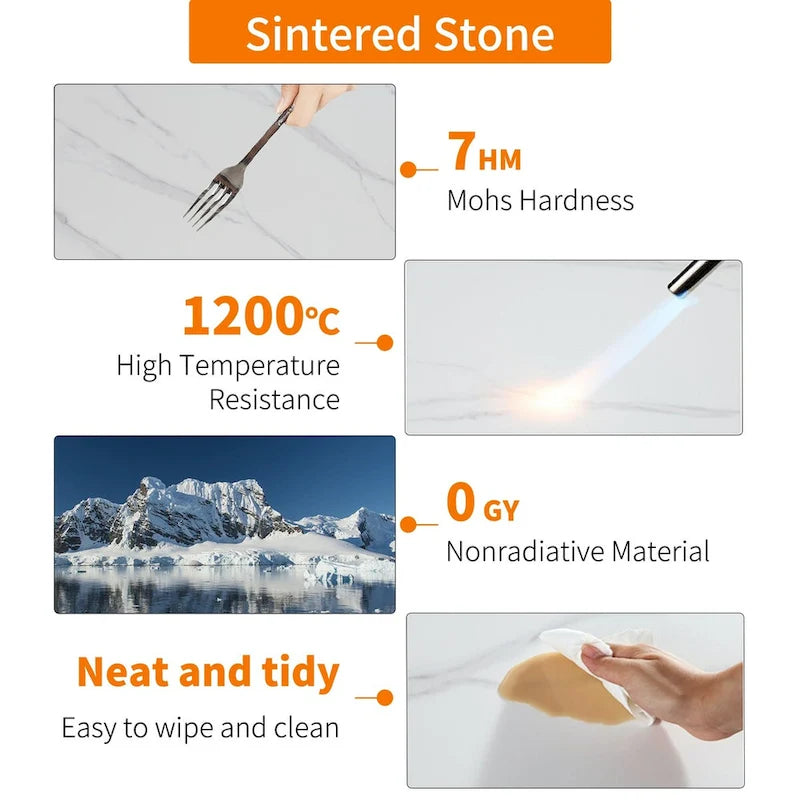 Table d'appoint ronde à 2 niveaux avec plateau en pierre sintérisée