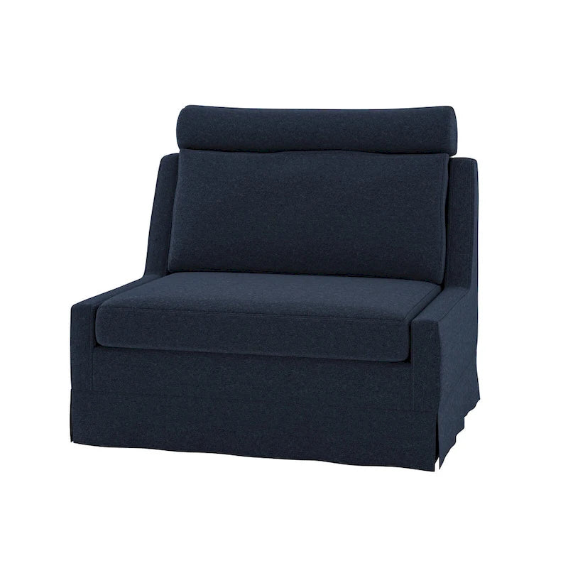 Fauteuil d'appoint sans accoudoirs surdimensionné déhoussable avec pouf et roulettes blocables