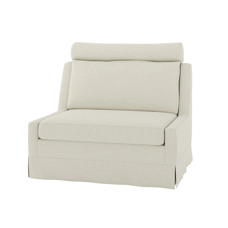 Fauteuil d'appoint sans accoudoirs surdimensionné déhoussable avec pouf et roulettes blocables