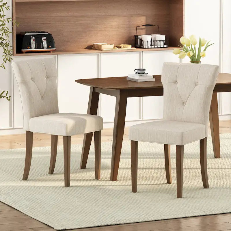 Chaise de salle à manger rembourrée en hévéa Chastin Farmhouse (lot de 2) par Christopher Knight Home