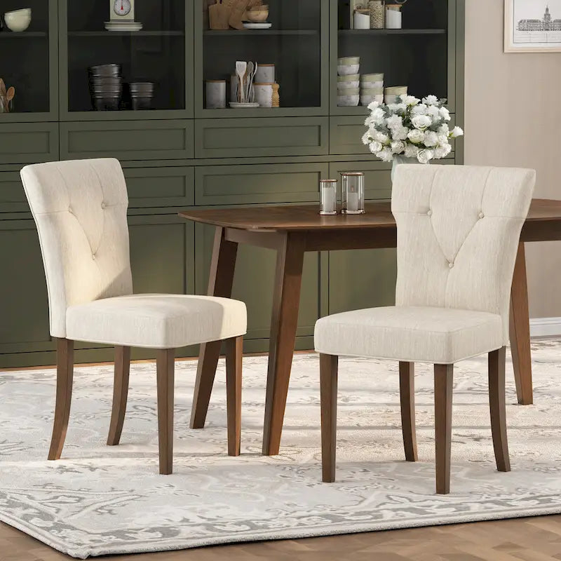 Chaise de salle à manger rembourrée en hévéa Chastin Farmhouse (lot de 2) par Christopher Knight Home