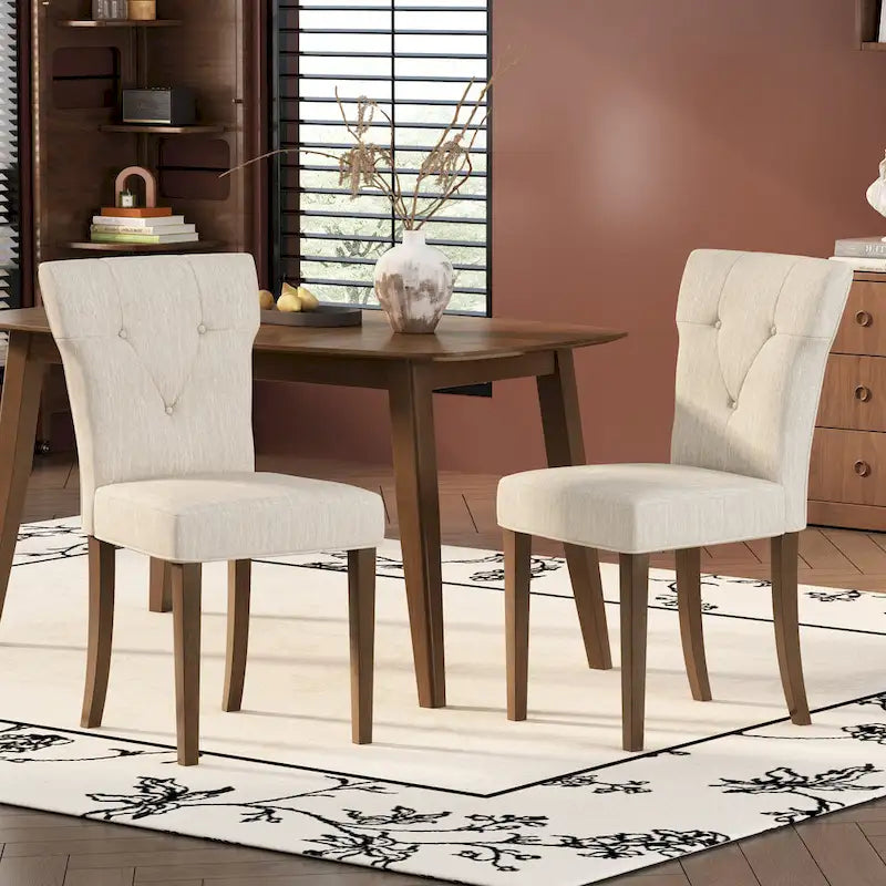 Chaise de salle à manger rembourrée en hévéa Chastin Farmhouse (lot de 2) par Christopher Knight Home