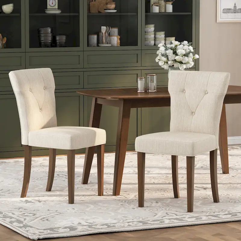 Chaise de salle à manger rembourrée en hévéa Chastin Farmhouse (lot de 2) par Christopher Knight Home